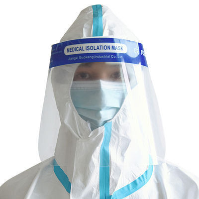 Adult Disposable Medical Face Shield , Plastic Transparent Safety Face Shield